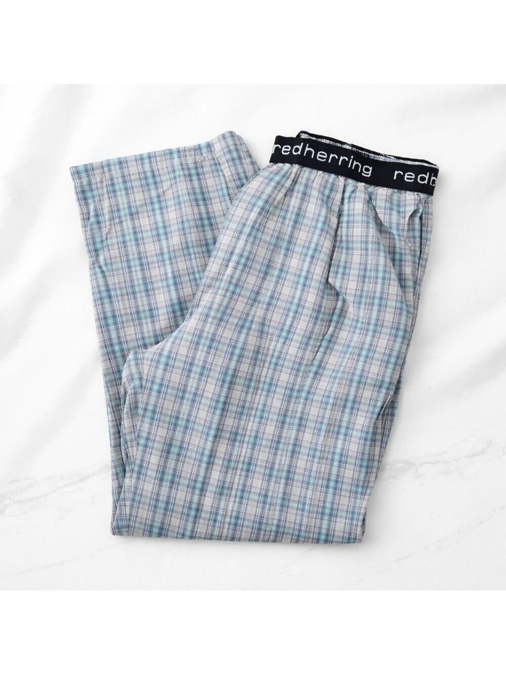 Red Herring Men’s Plaid Pajama Lounge Pants Size Medium Blue Check Sleepwear